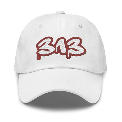 Detroit '313' Dad Hat (Ore Dock Red Tag Font)