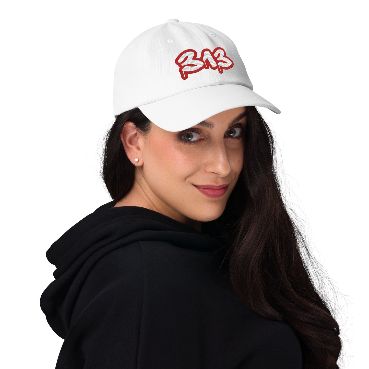 Detroit '313' Dad Hat (Aliform Red Tag Font)