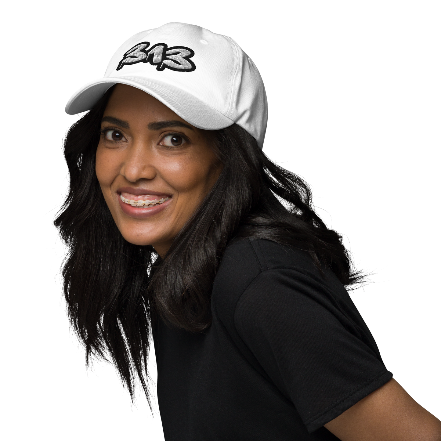 Detroit '313' Dad Hat (White/Black Tag Font)