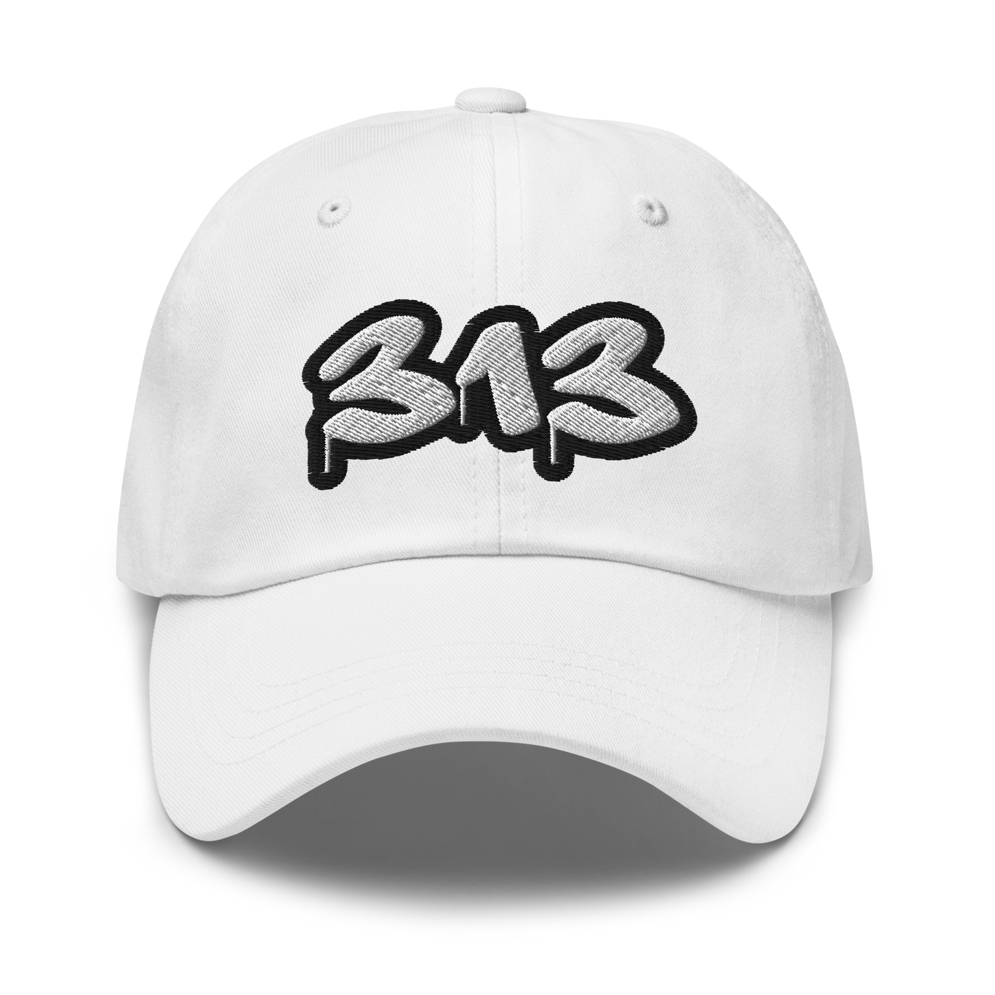 Detroit '313' Dad Hat (White/Black Tag Font)