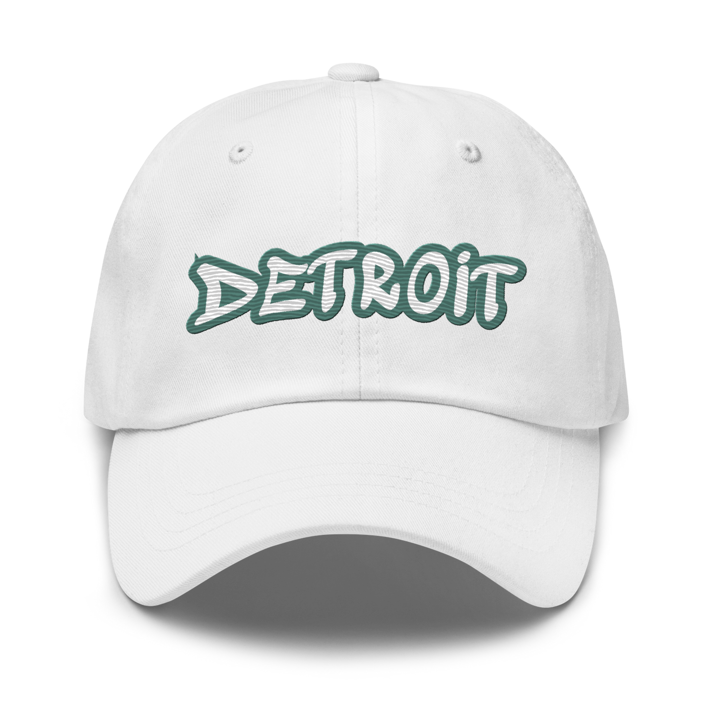 'Detroit' Dad Hat (Copper Green Tag Font)