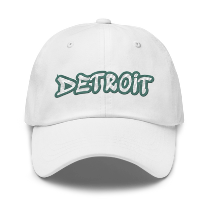 'Detroit' Dad Hat (Copper Green Tag Font)