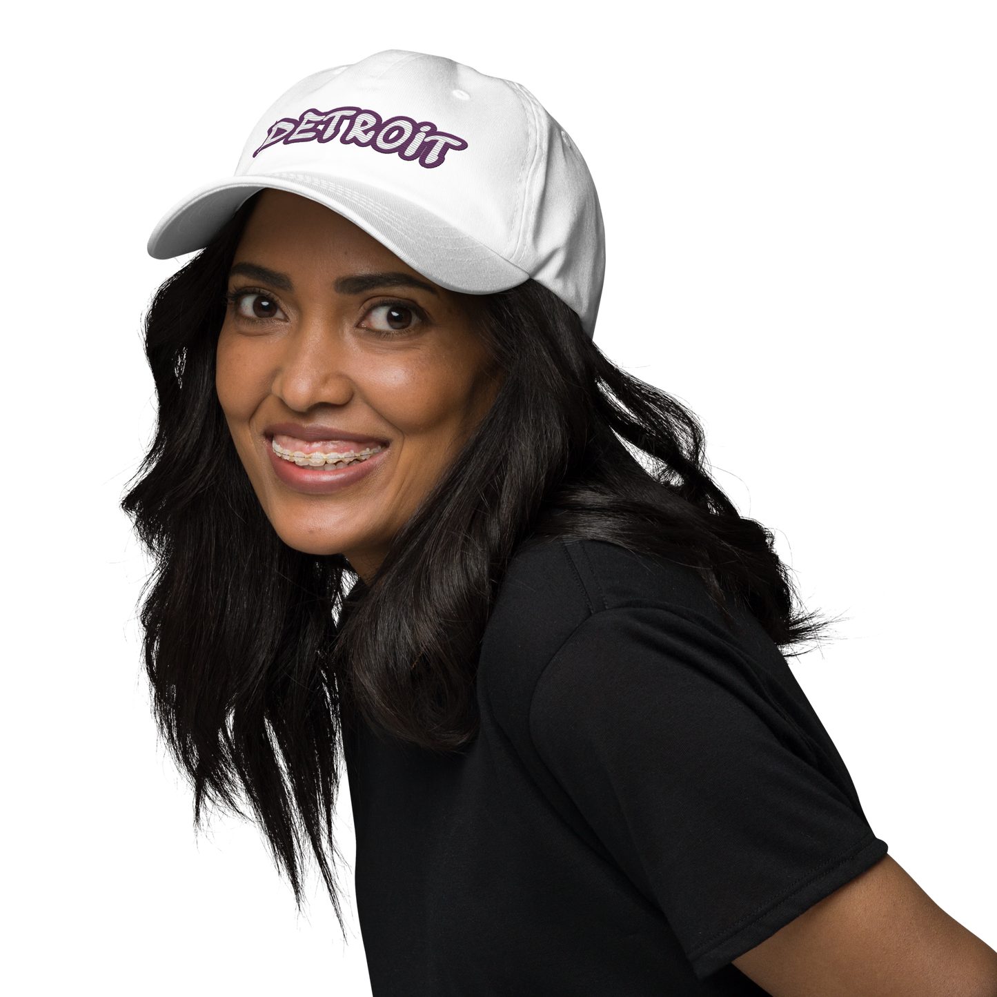 'Detroit' Dad Hat (Plum Tag Font)