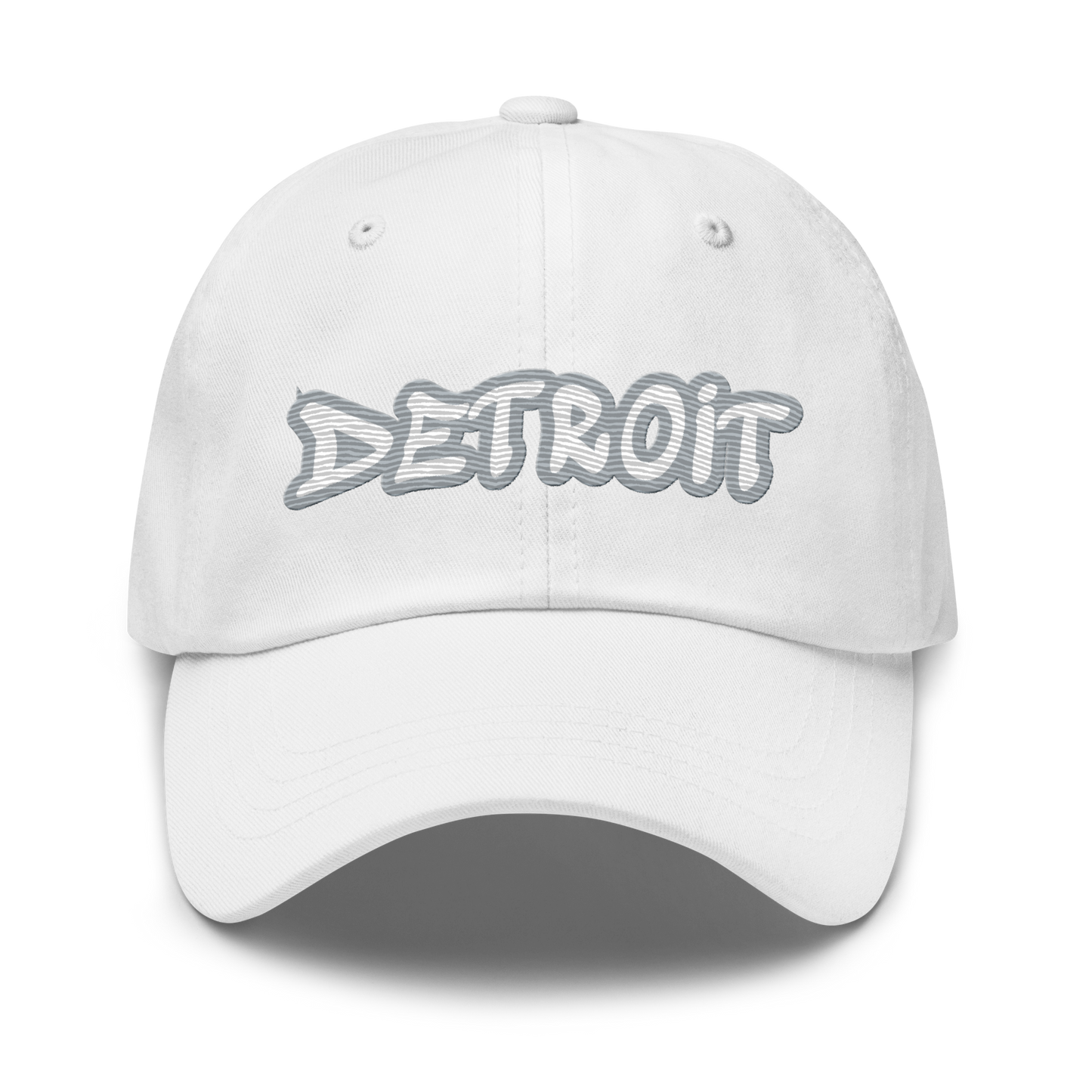 'Detroit' Dad Hat (Silver Tag Font)