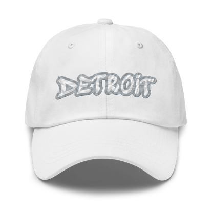 'Detroit' Dad Hat (Silver Tag Font)