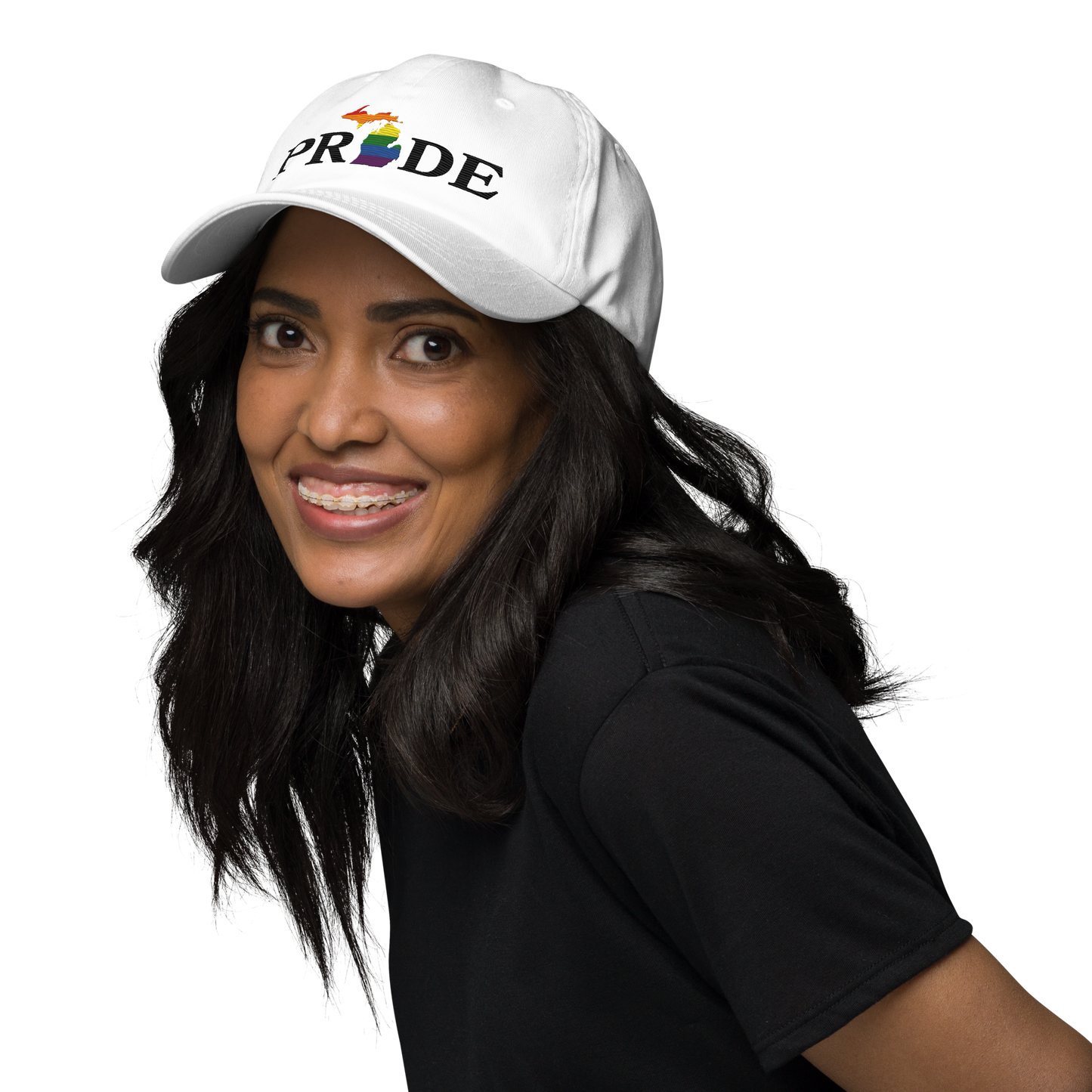 Michigan 'Pride' Dad Hat (Rainbow Pride Outline)