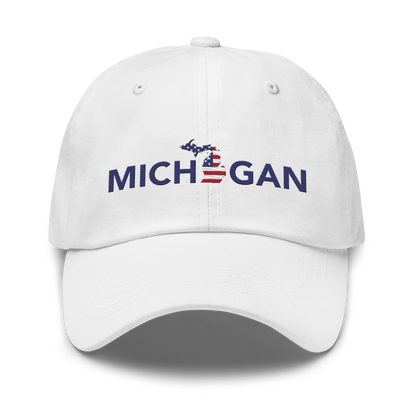 'Michigan' Dad Hat (Sans Font Patriotic Edition)