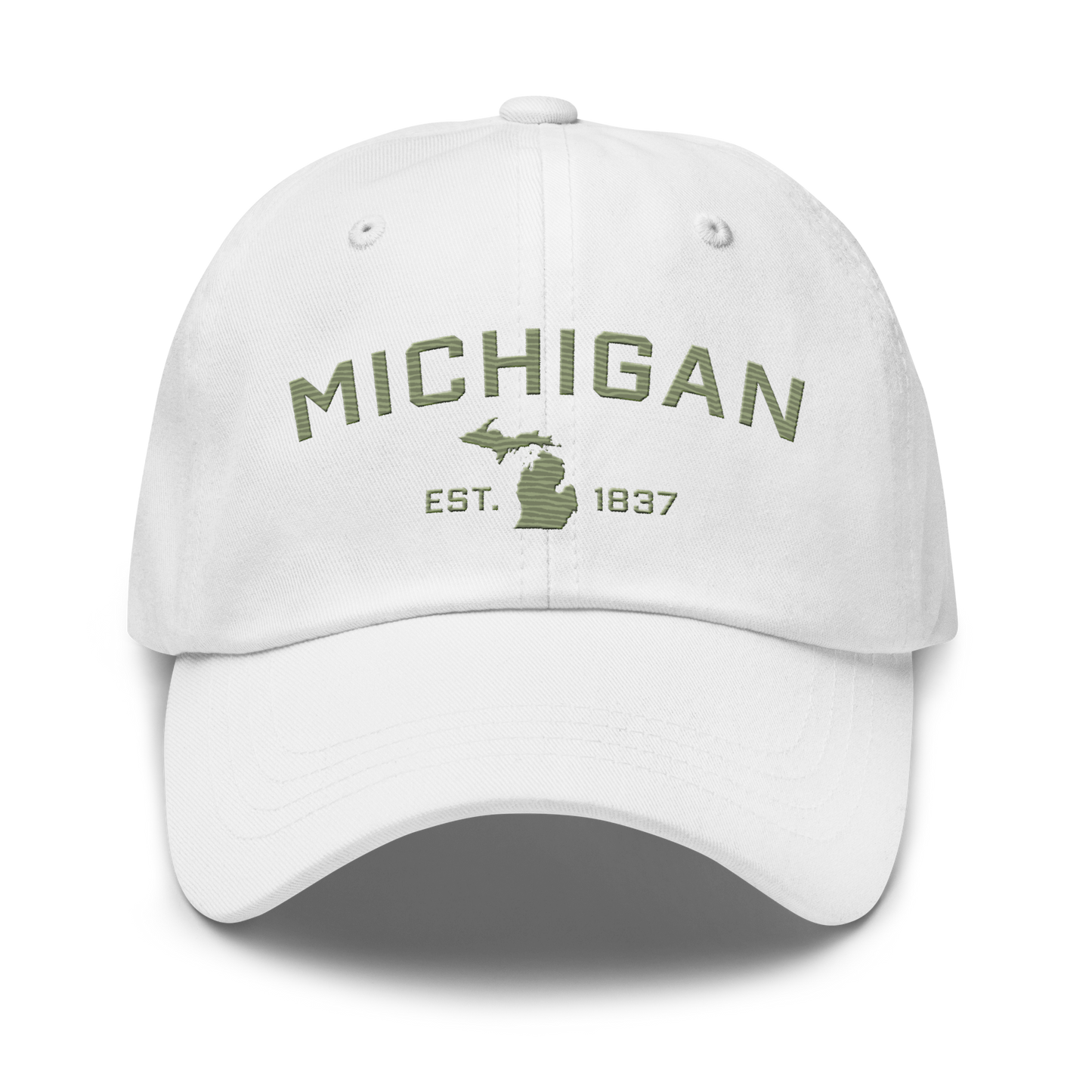 'Michigan EST 1837' Dad Hat (Athletic Font) | Beachgrass Green