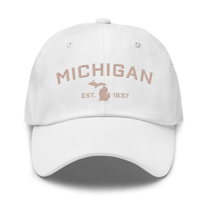 'Michigan EST 1837' Dad Hat (Athletic Font) | Rose Gold