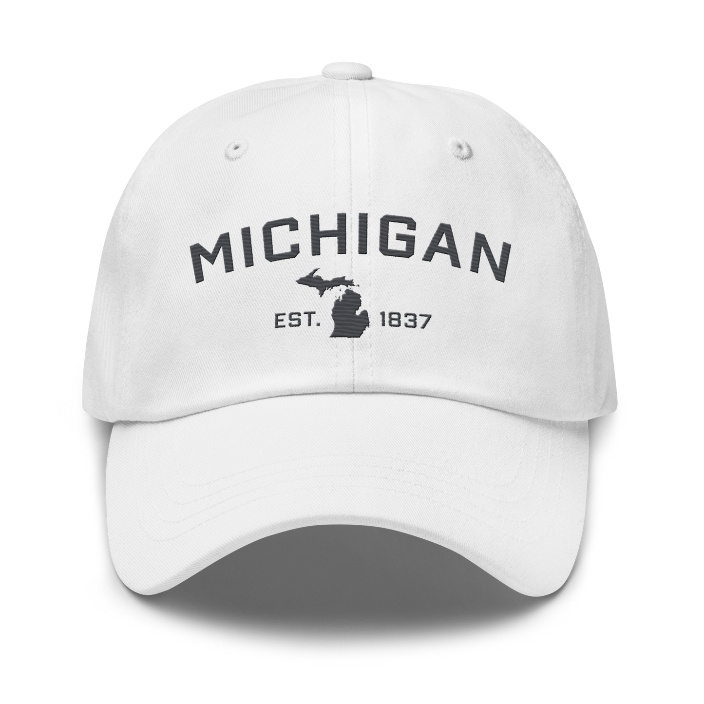 'Michigan EST 1837' Dad Hat (Athletic Font) | Iron Ore Grey