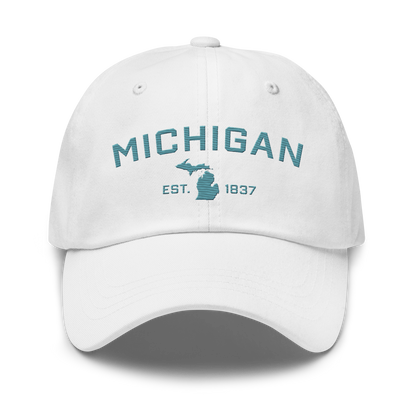 'Michigan EST 1837' Dad Hat (Athletic Font) | Huron Blue