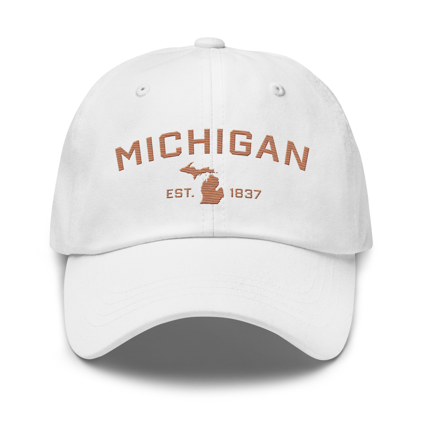 'Michigan EST 1837' Dad Hat (Athletic Font) | Copper