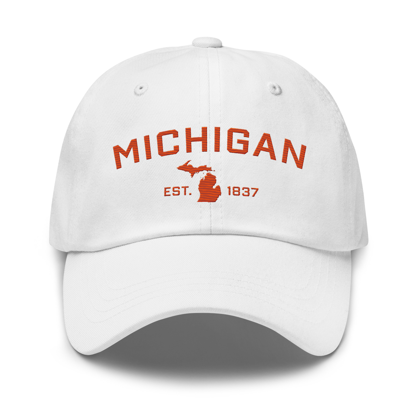 'Michigan EST 1837' Dad Hat (Athletic Font) | Maple Leaf Orange