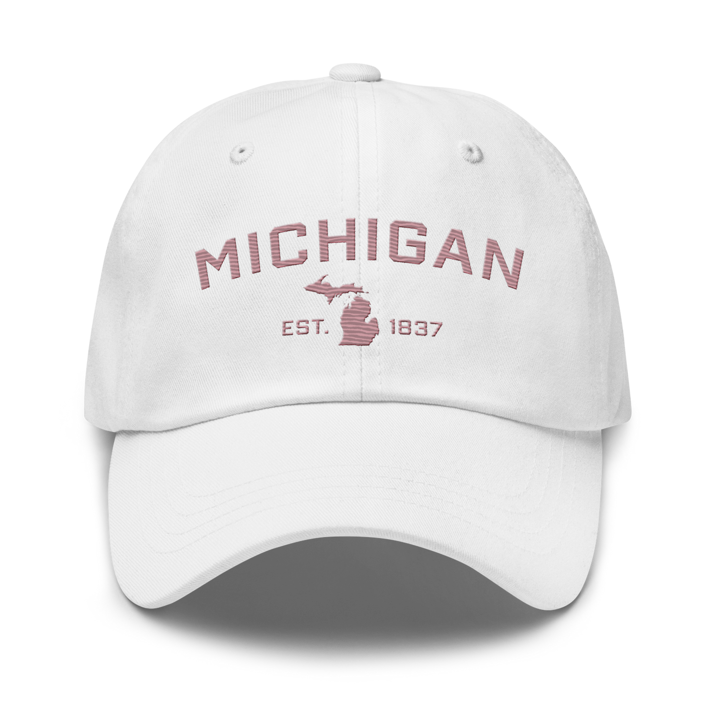 'Michigan EST 1837' Dad Hat (Athletic Font) | Cherry Blossom Pink