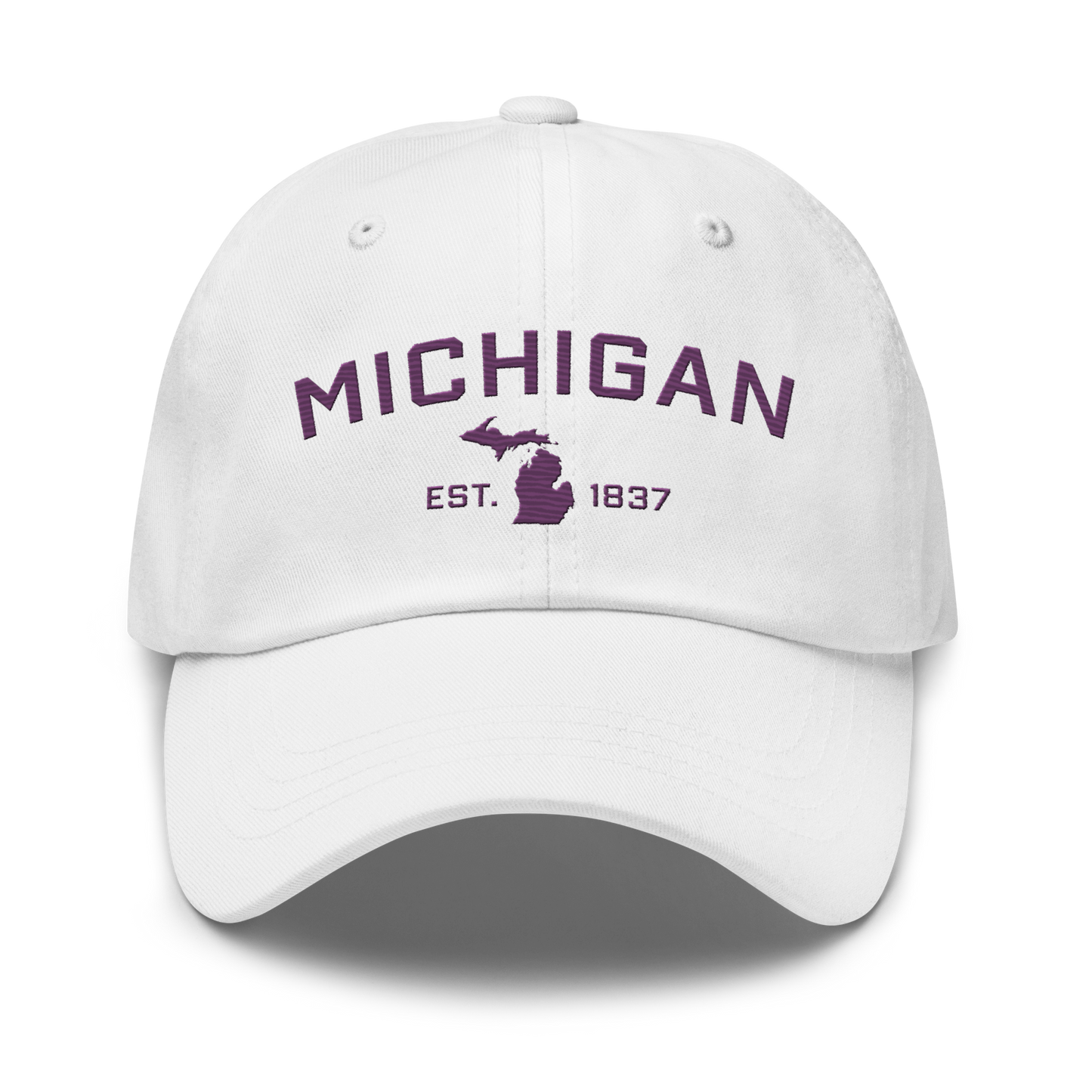 'Michigan EST 1837' Dad Hat (Athletic Font) | Plum