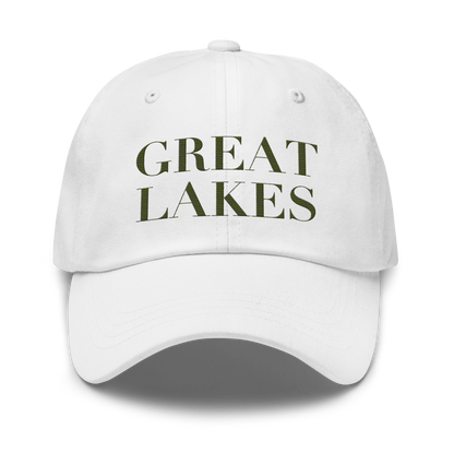 'Great Lakes' Dad Hat (Didone Font) | Army Green