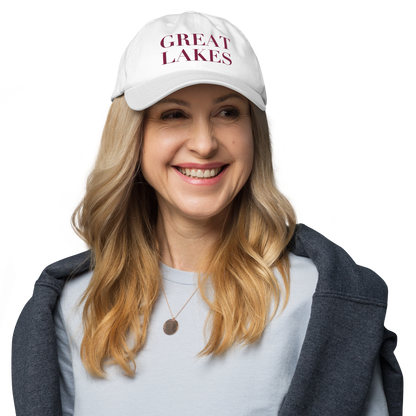 'Great Lakes' Dad Hat (Didone Font) | Ruby Red