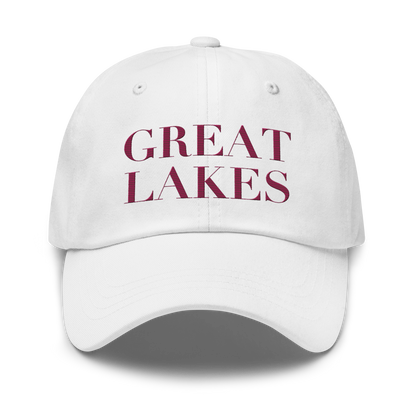 'Great Lakes' Dad Hat (Didone Font) | Ruby Red