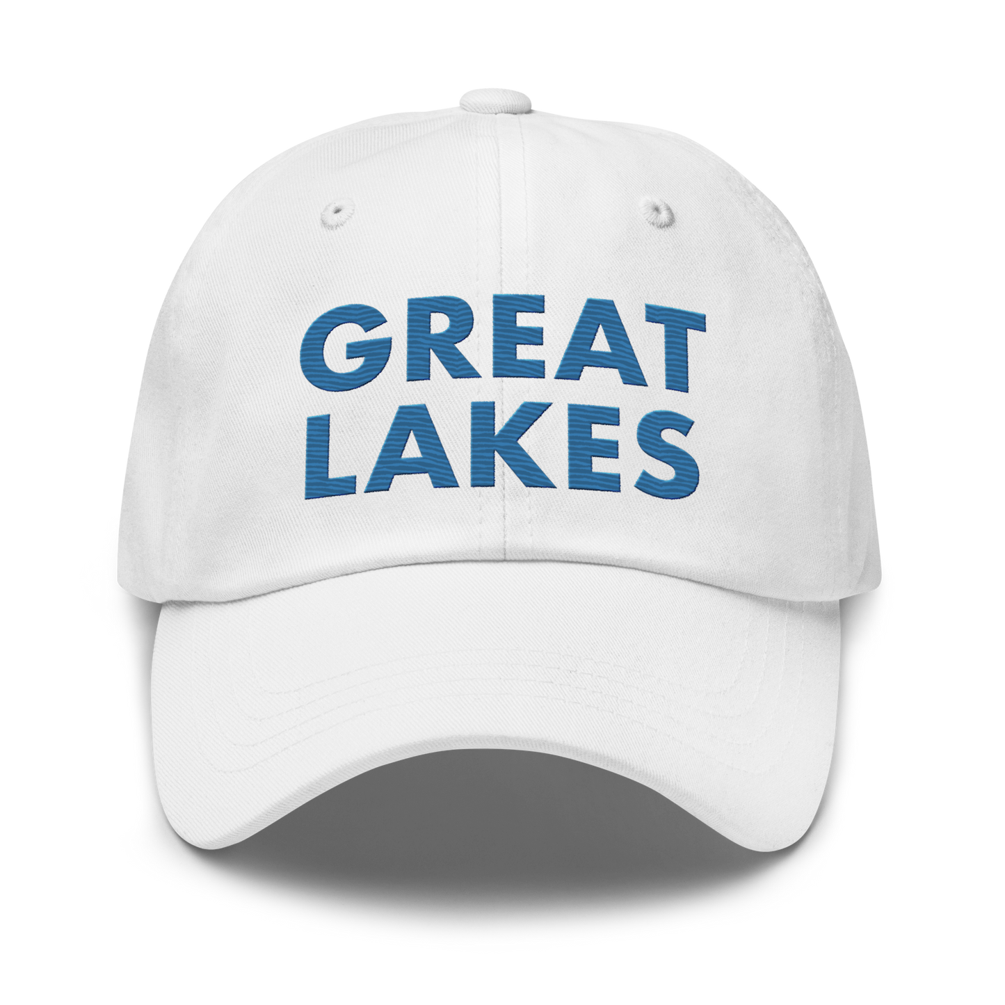 'Great Lakes' Dad Hat (Geometric Sans Font) | Superior Blue