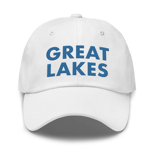 'Great Lakes' Dad Hat (Geometric Sans Font) | Superior Blue