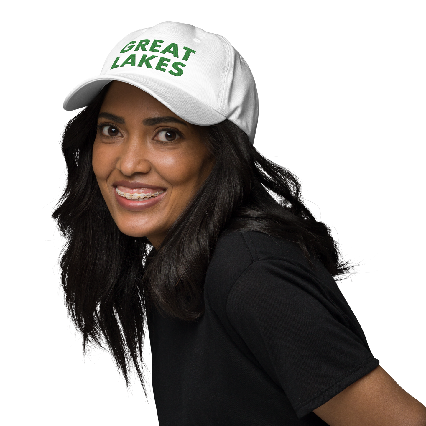 'Great Lakes' Dad Hat (Geometric Sans Font) | Shamrock Green