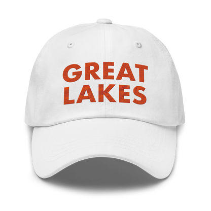 'Great Lakes' Dad Hat (Geometric Sans Font) | Maple Leaf Orange