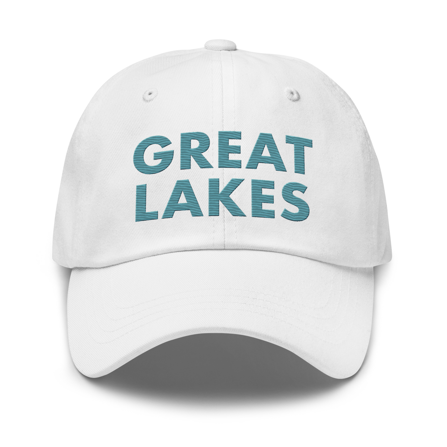 'Great Lakes' Dad Hat (Geometric Sans Font) | Huron Blue