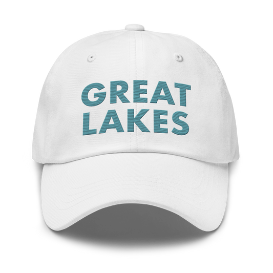 'Great Lakes' Dad Hat (Geometric Sans Font) | Huron Blue