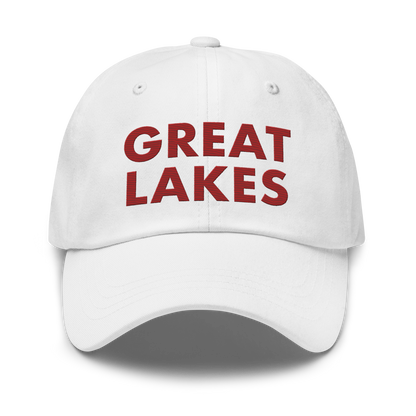 'Great Lakes' Dad Hat (Geometric Sans Font) | Thimbleberry Red