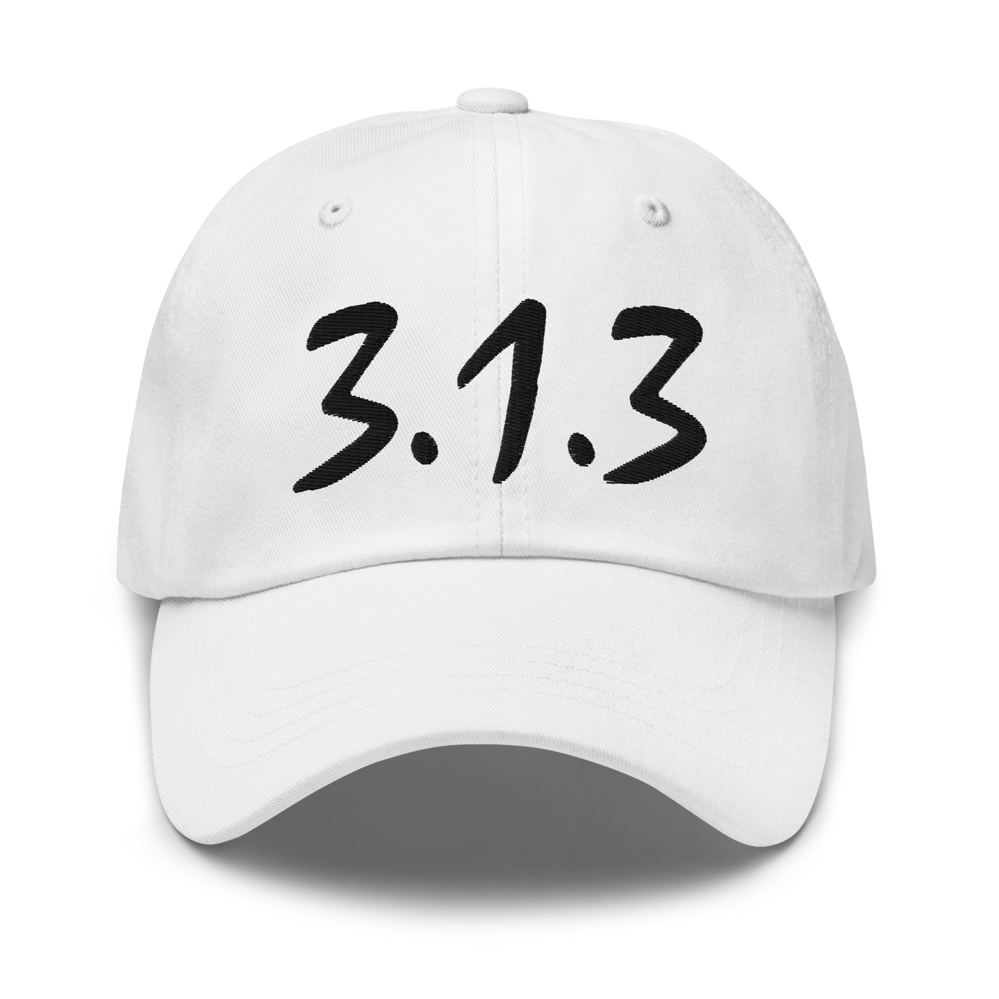 Detroit '313' Dad Hat (Compton Font) | White/Black