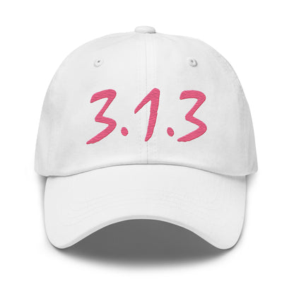 Detroit '313' Dad Hat (Compton Font) | Rhodochrosite Pink