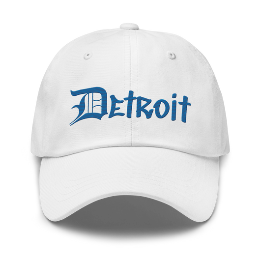 'Detroit' Dad Hat (OED Tag Font) | Azure