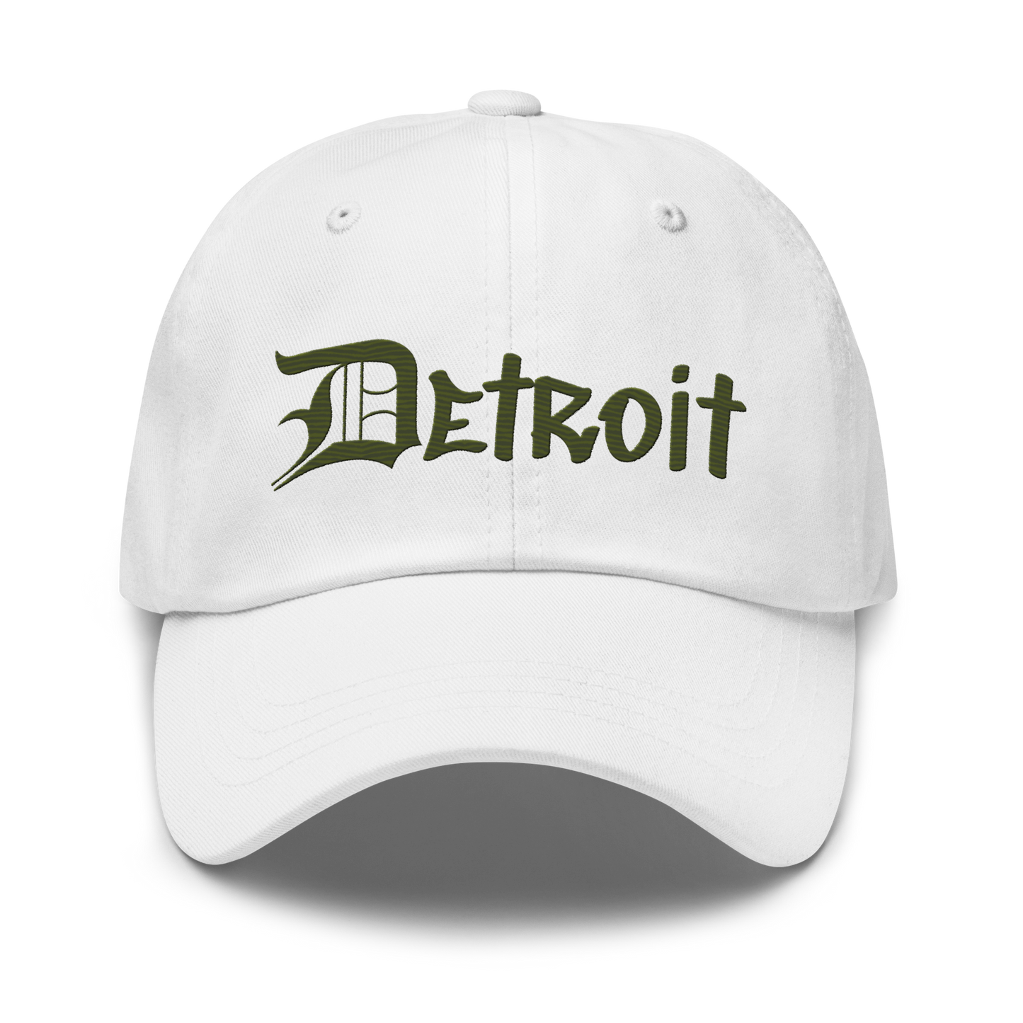 'Detroit' Dad Hat (OED Tag Font) | Army Green