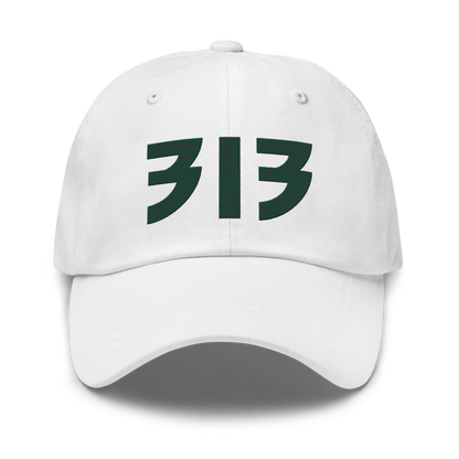 Detroit '313' Dad Hat (Glam Rock Font) | Laconic Green