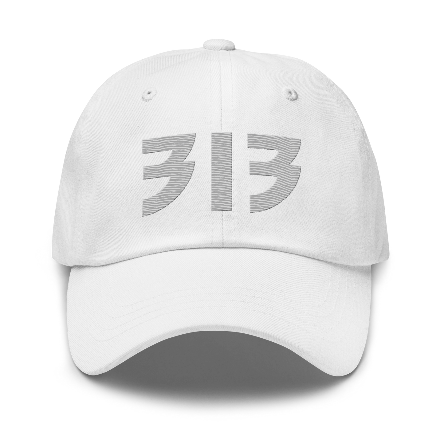 Detroit '313' Dad Hat (Glam Rock Font) | Platinum