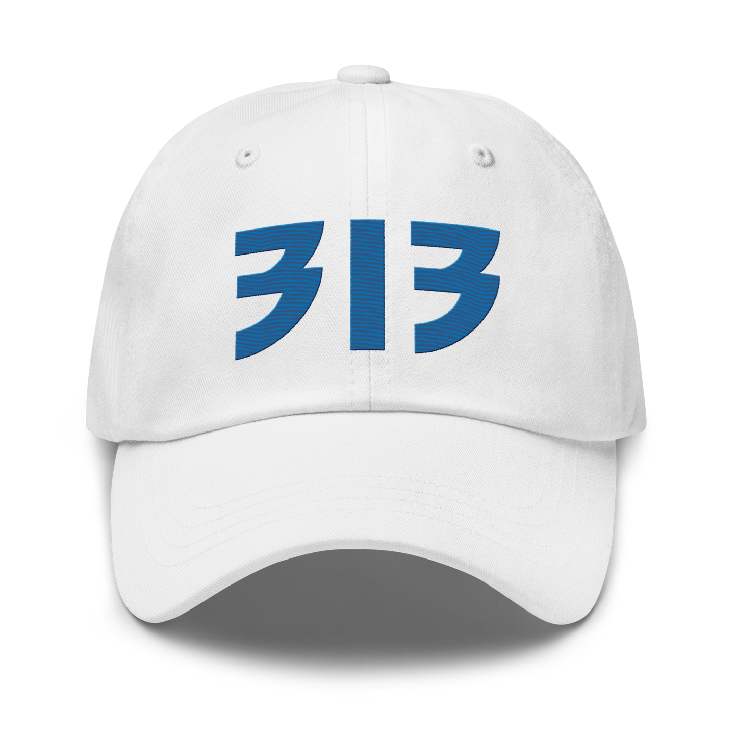 Detroit '313' Dad Hat (Glam Rock Font) | Azure