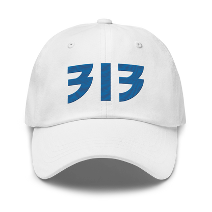 Detroit '313' Dad Hat (Glam Rock Font) | Azure