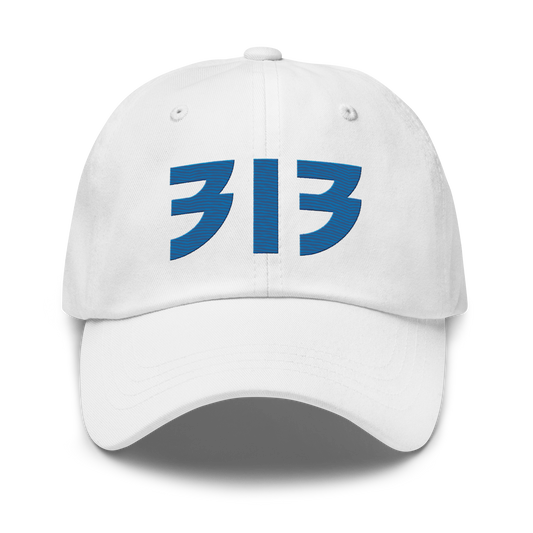 Detroit '313' Dad Hat (Glam Rock Font) | Azure