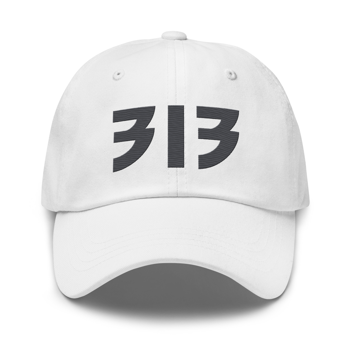 Detroit '313' Dad Hat (Glam Rock Font) | Iron Ore Grey