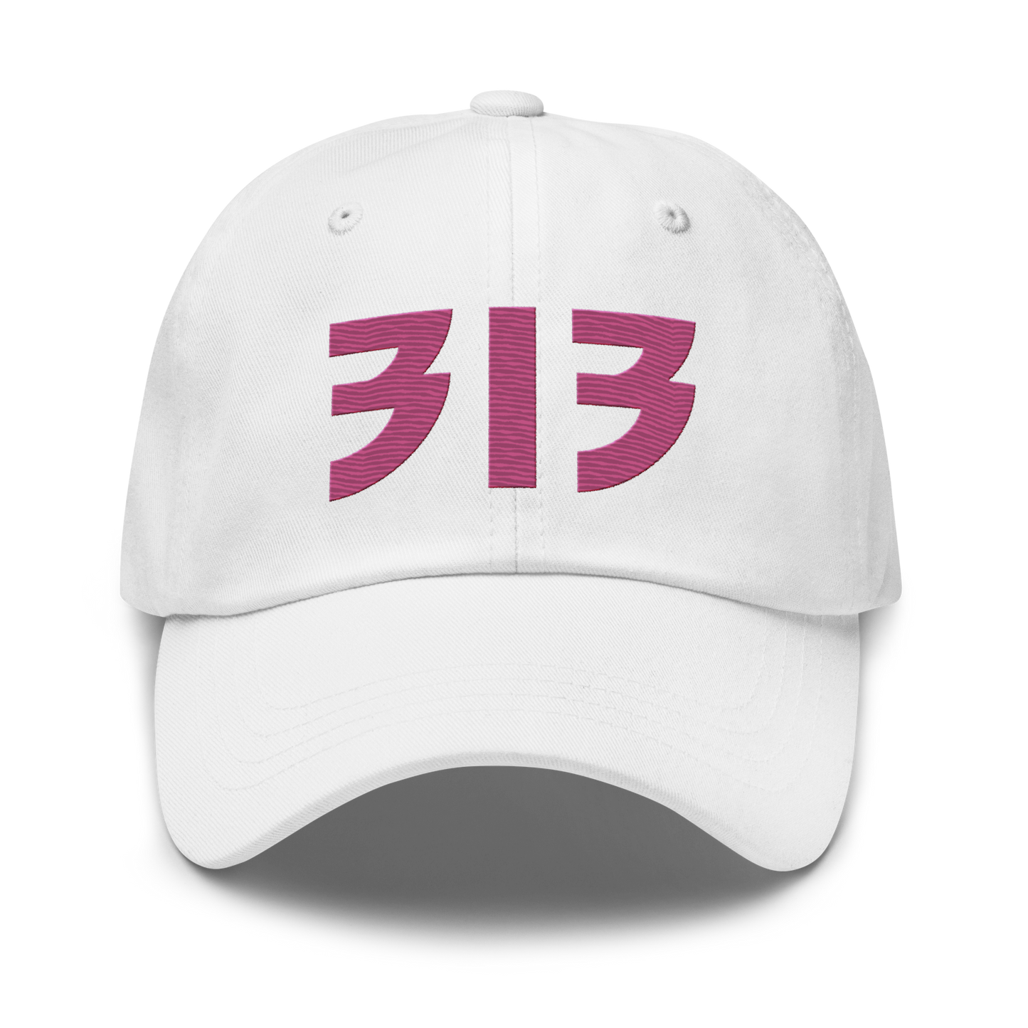 Detroit '313' Dad Hat (Glam Rock Font) | Apple Blossom Pink