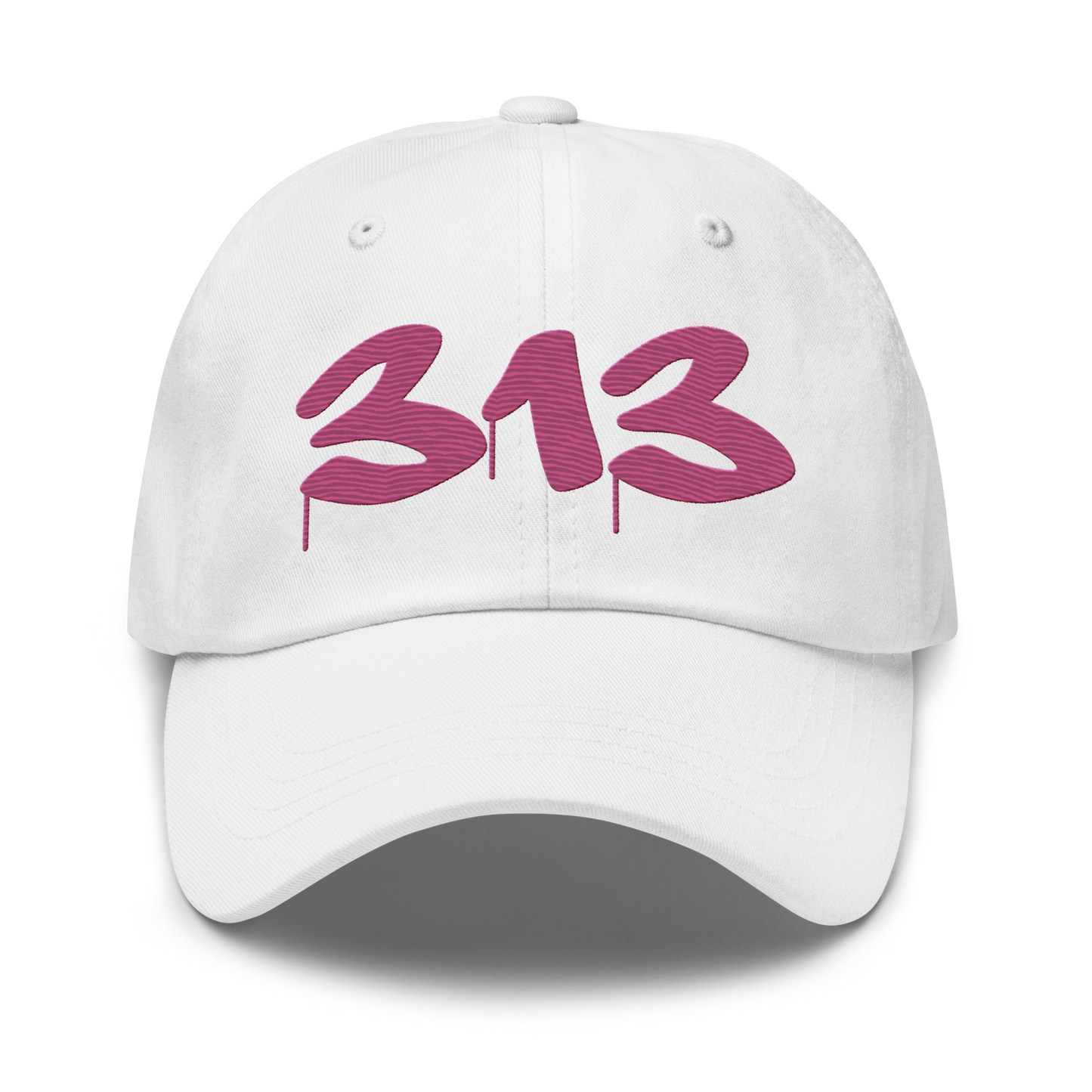 Detroit '313' Dad Hat (Tag Font) | Apple Blossom Pink