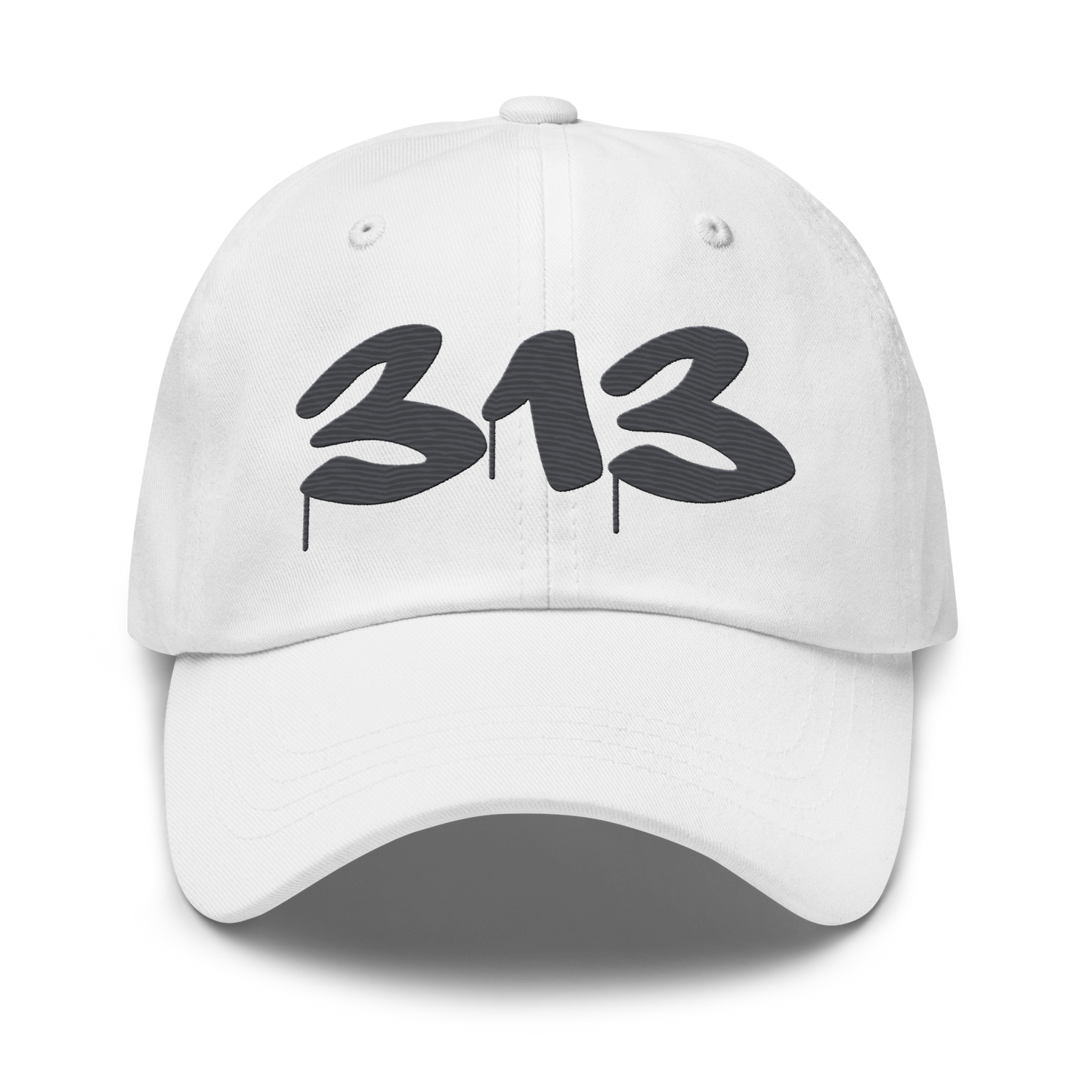 Detroit '313' Dad Hat (Tag Font) | Iron Ore Grey