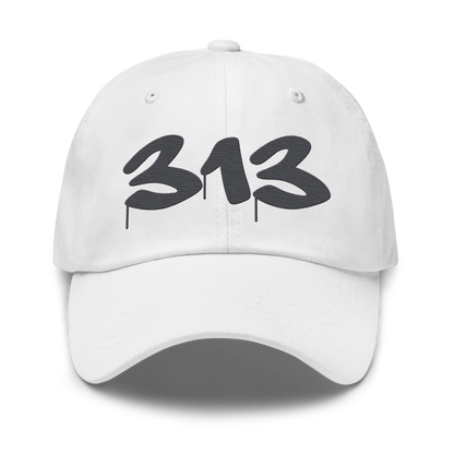 Detroit '313' Dad Hat (Tag Font) | Iron Ore Grey