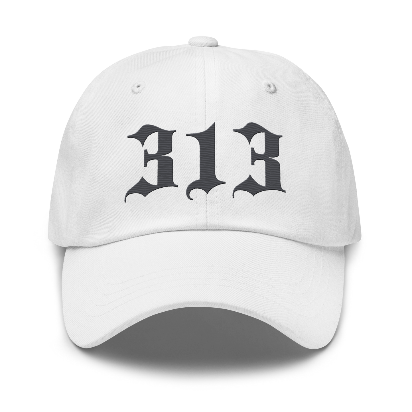 Detroit '313' Dad Hat (Old English Font) | Iron Ore Grey