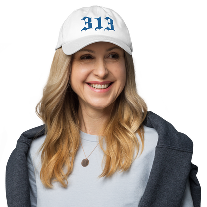 Detroit '313' Dad Hat (Old English Font) | Azure