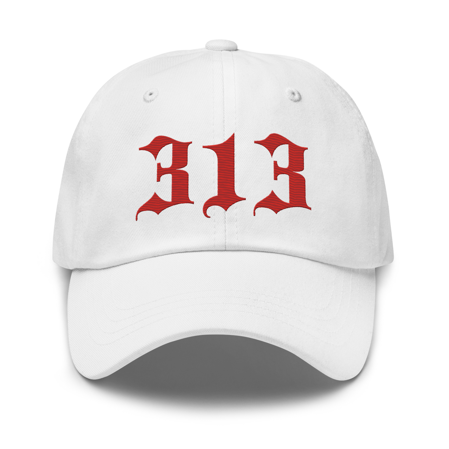 Detroit '313' Dad Hat (Old English Font) | Aliform Red