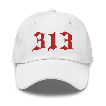 Detroit '313' Dad Hat (Old English Font) | Aliform Red