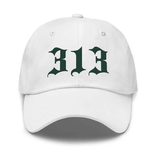 Detroit '313' Dad Hat (Old English Font) | Laconic Green