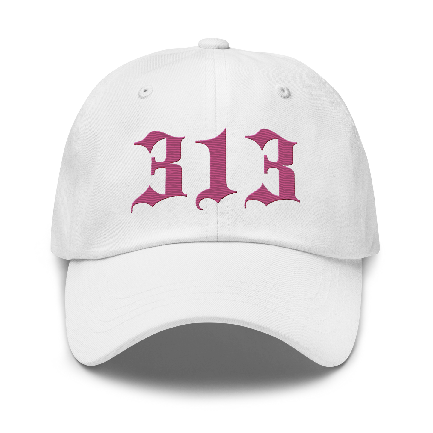 Detroit '313' Dad Hat (Old English Font) | Apple Blossom Pink