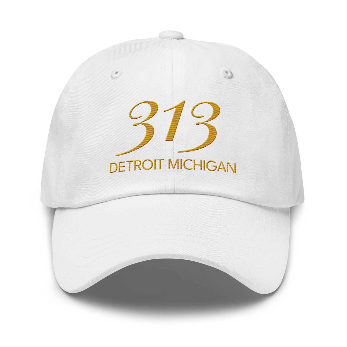 '313 Detroit Michigan' Dad Hat | Gold